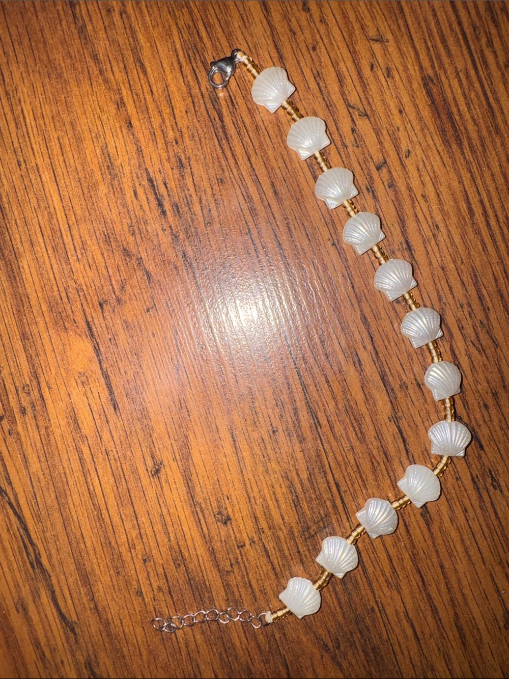 Shell Bead Women's Bracelet - White and Gold